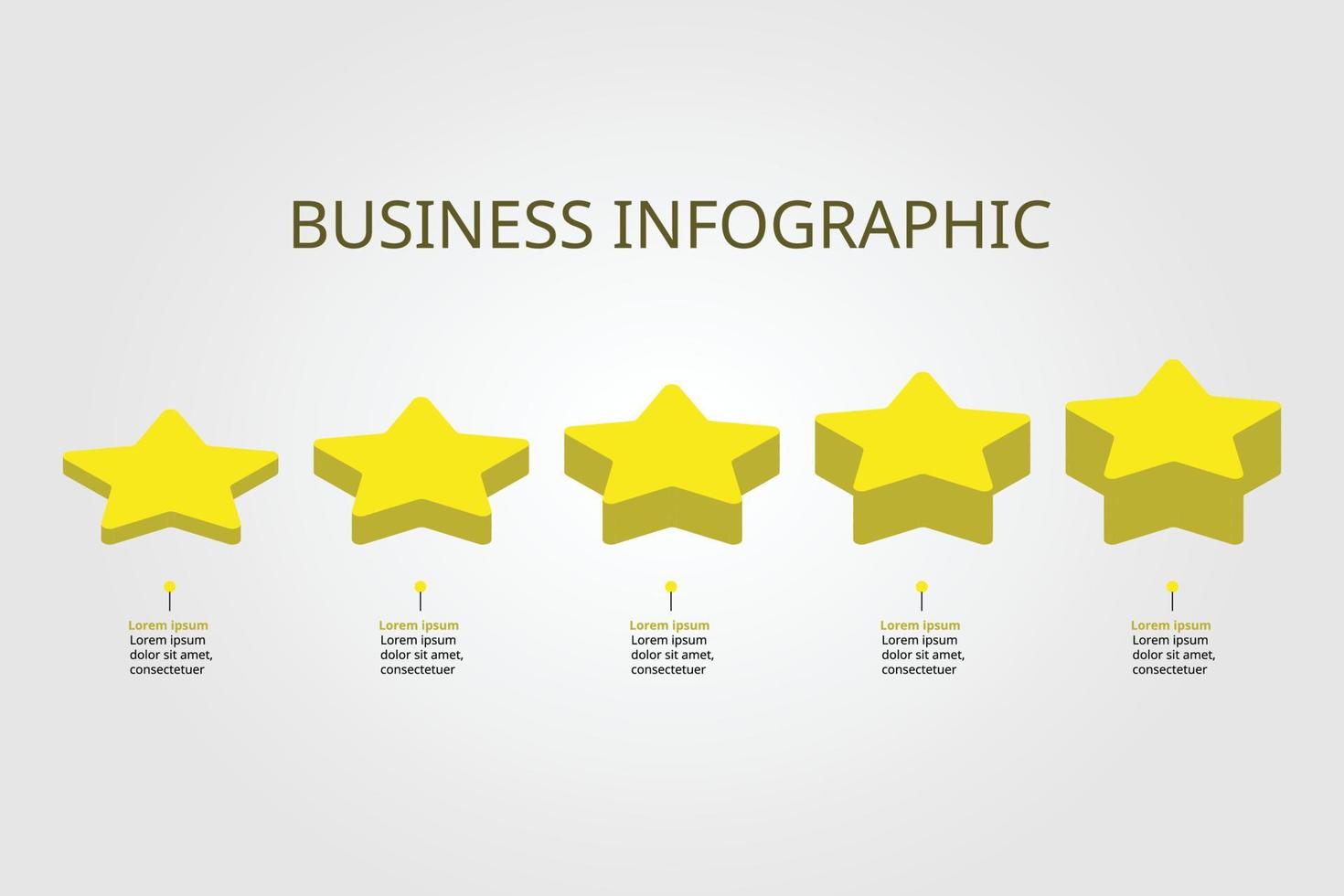 Sterndiagrammvorlage für Infografik zur Präsentation für 5 Elemente vektor