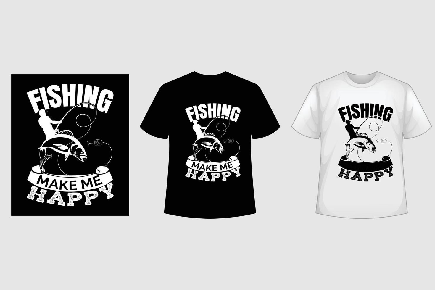 fiske t-shirt design mall vektor