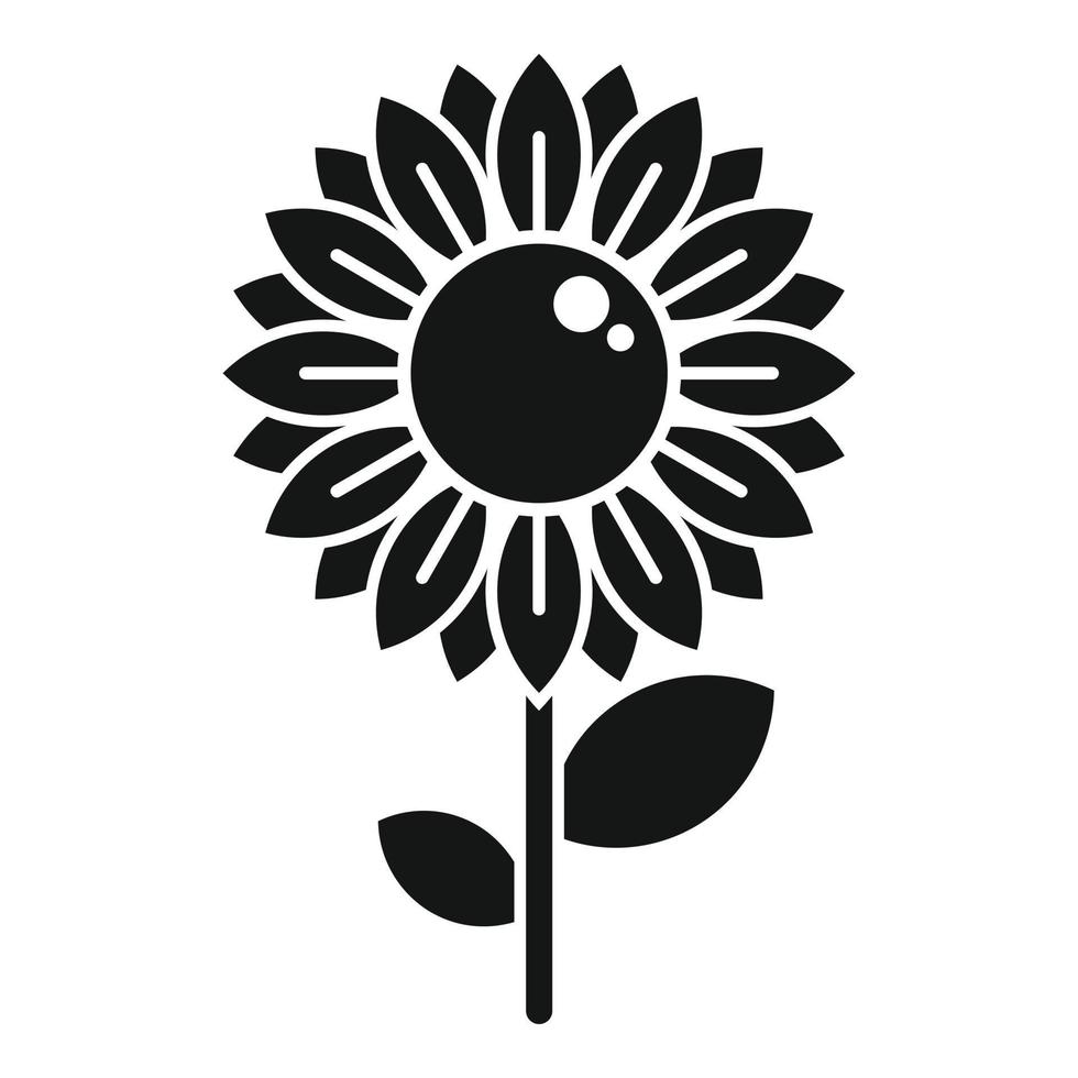 Sonnenblumen-Symbol einfacher Vektor. Öko-Bauernhof vektor