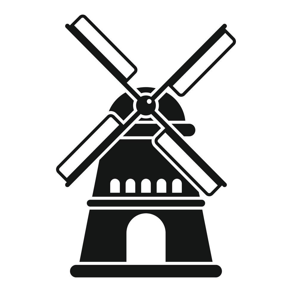 Bauernhof Mühle Symbol einfacher Vektor. Öko-Landwirtschaft vektor
