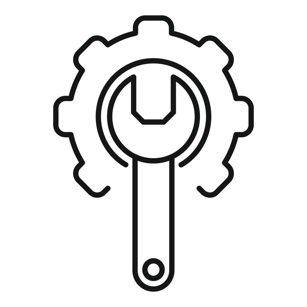 Gangschlüssel-Symbol Umrissvektor. Öko vereint vektor