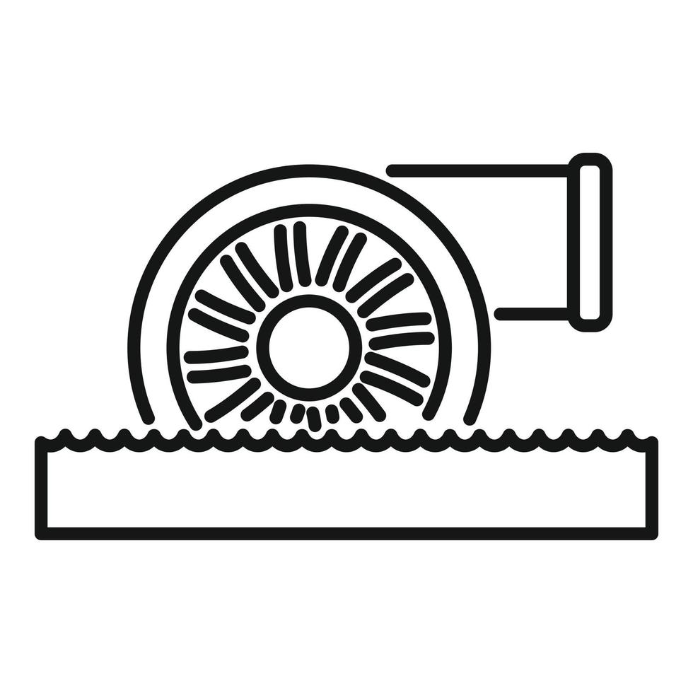 Hydroturbine Symbol Umrissvektor. Macht Energie vektor