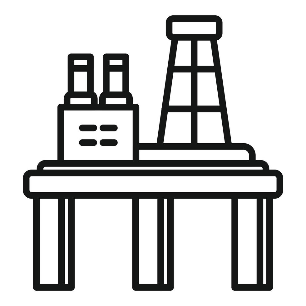 Exploration Rig Symbol Umrissvektor. Meeresöl vektor