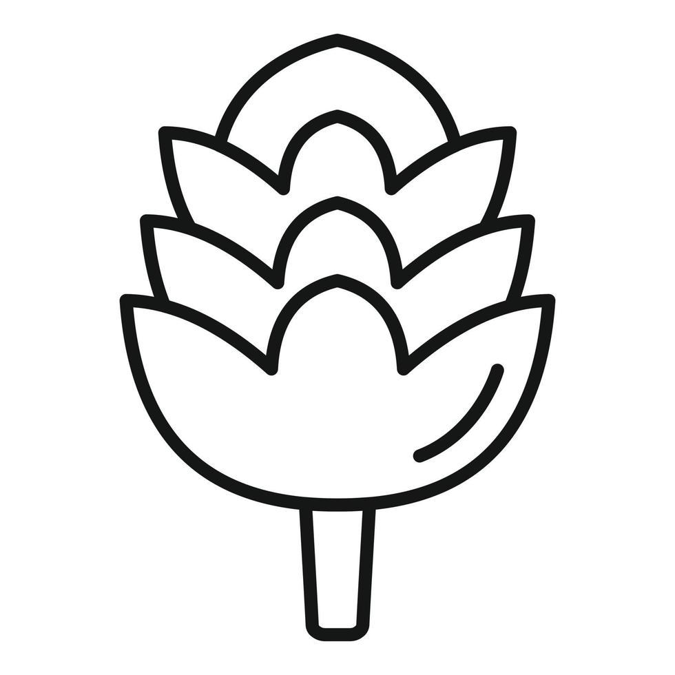 Botanischer Artischocken-Symbol-Umrissvektor. Nahrungspflanze vektor