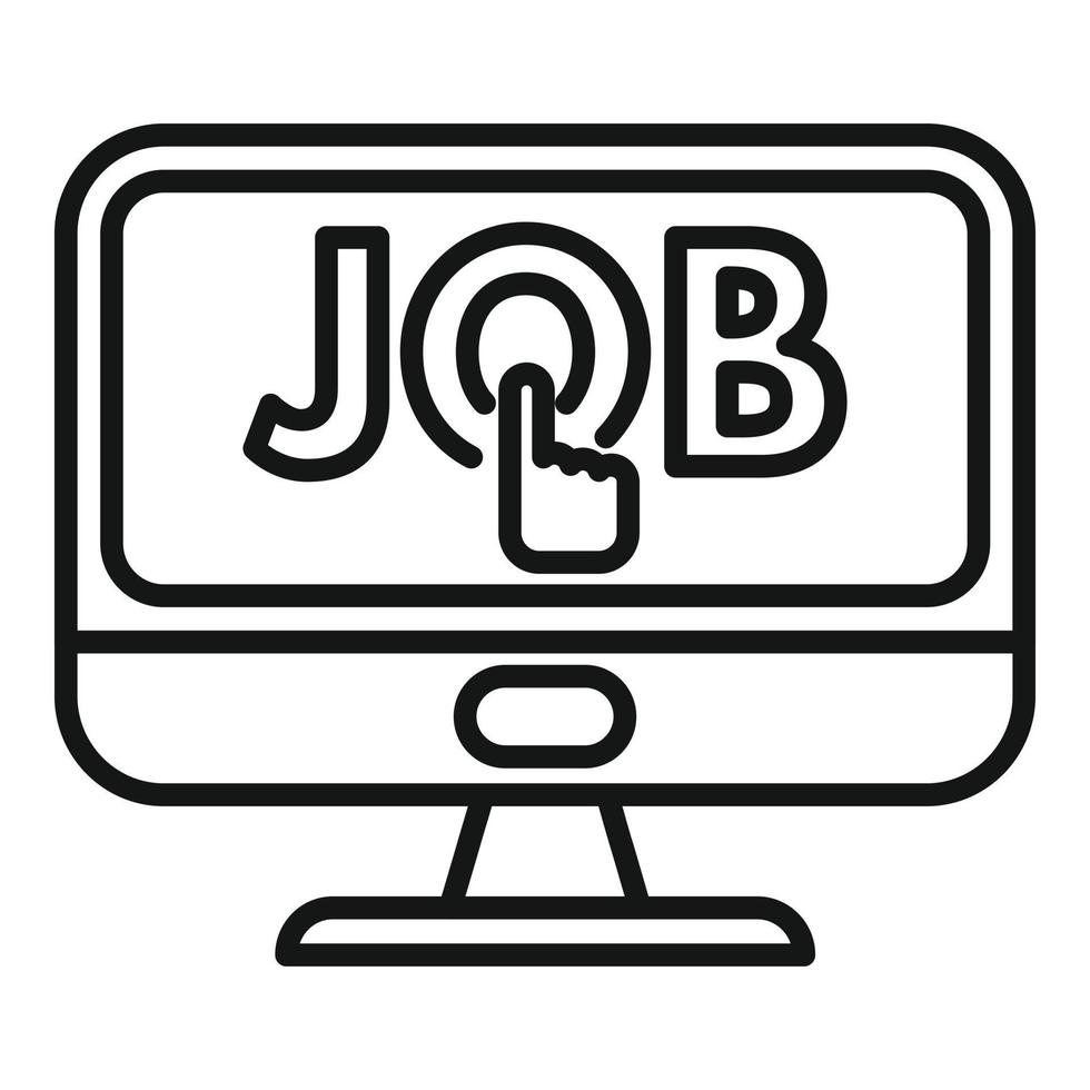 Online-Job Klicken Sie auf das Symbol Umrissvektor. Computersuche vektor