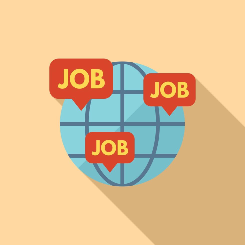 flacher Vektor des globalen Online-Job-Symbols. Internetarbeit