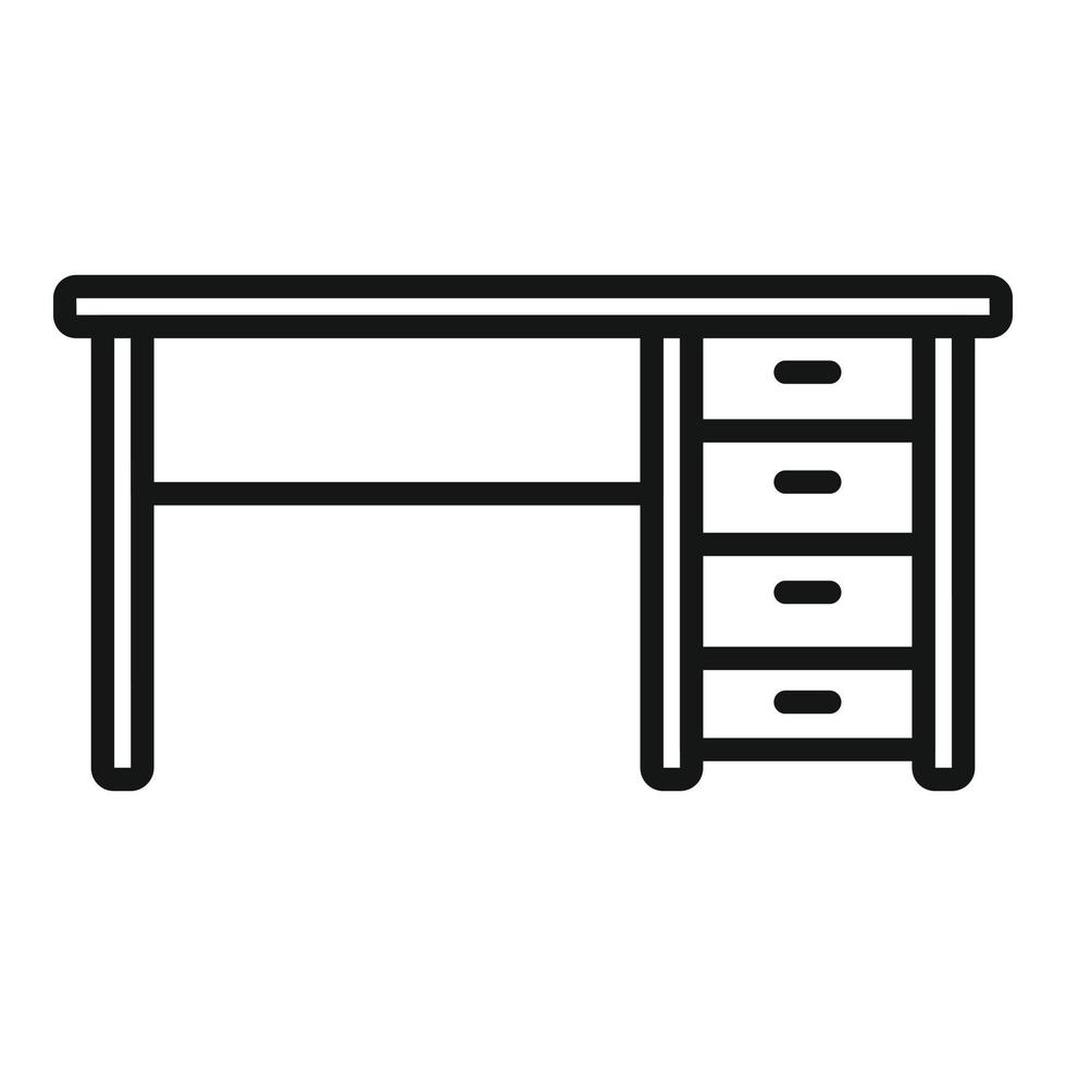 objekt tabell ikon översikt vektor. trä skrivbord vektor