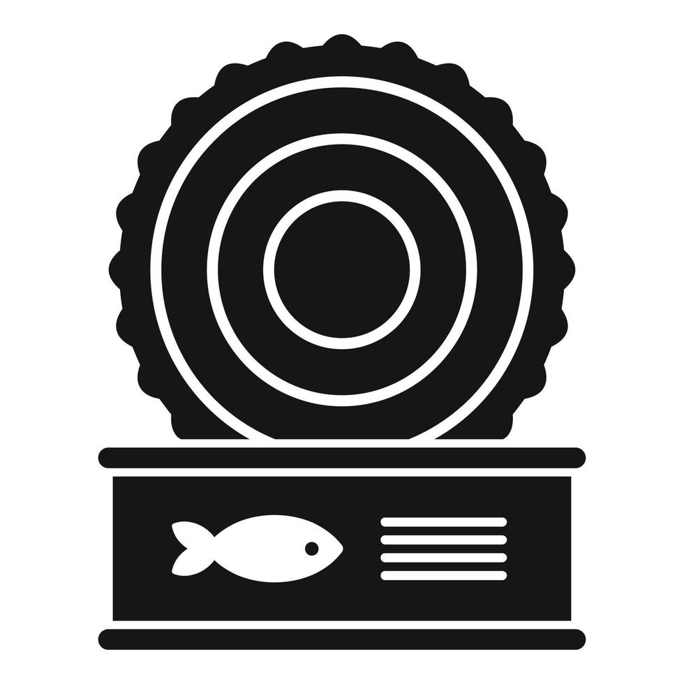 öppen fisk tenn kan ikon enkel vektor. sällskapsdjur mat vektor