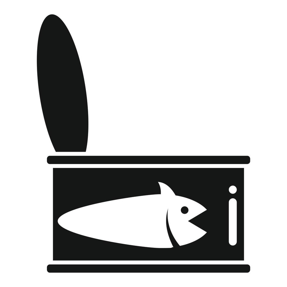 Fisch Dose Hundefutter Symbol einfacher Vektor. Tierfutter vektor