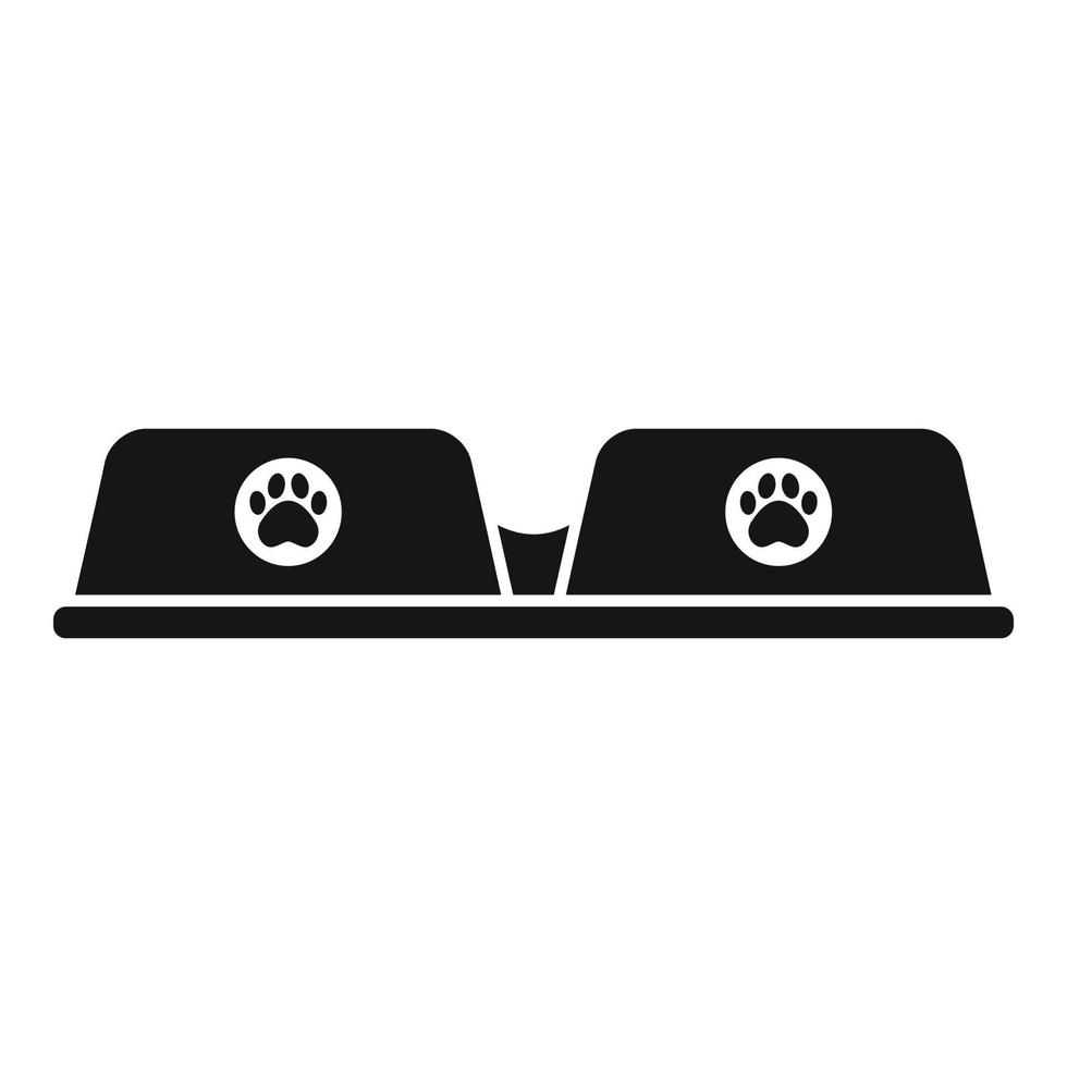 dubbel- hund mat skål ikon enkel vektor. djur- tallrik vektor