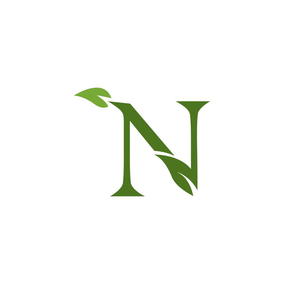 natur blad brev ikon och symbol mall vektor
