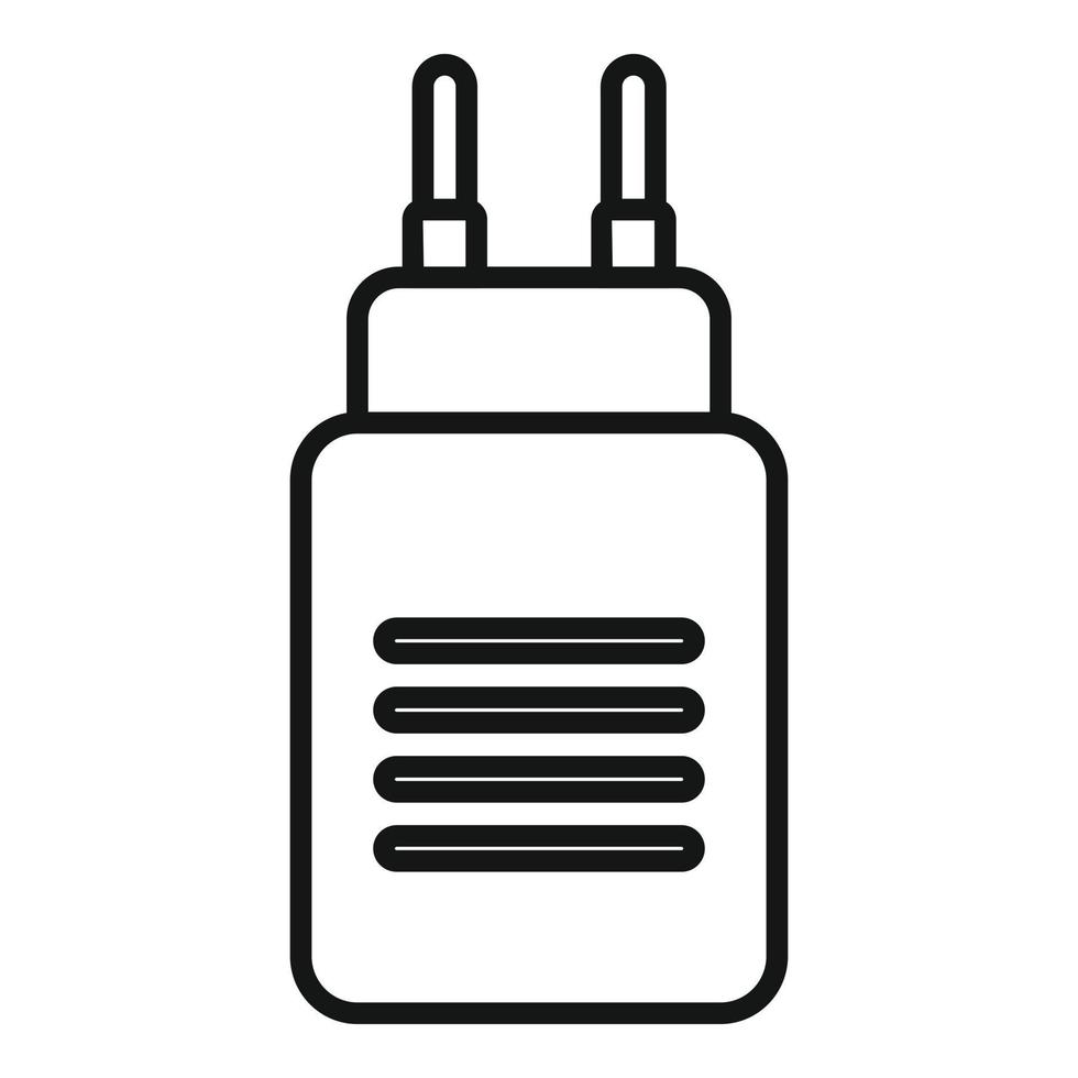 Adapter-Symbol-Umrissvektor reparieren. Handy kaputt vektor