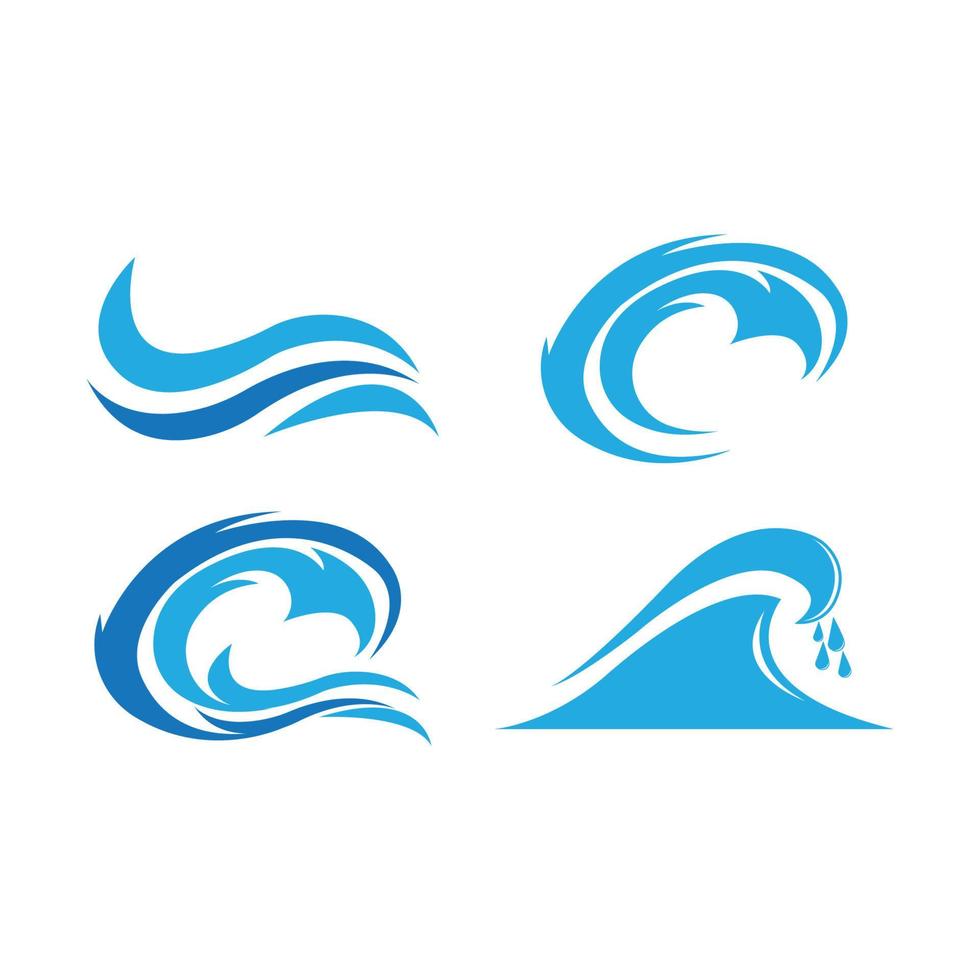 Wasserwellensymbol und Symbol-Logo-Vorlage vektor