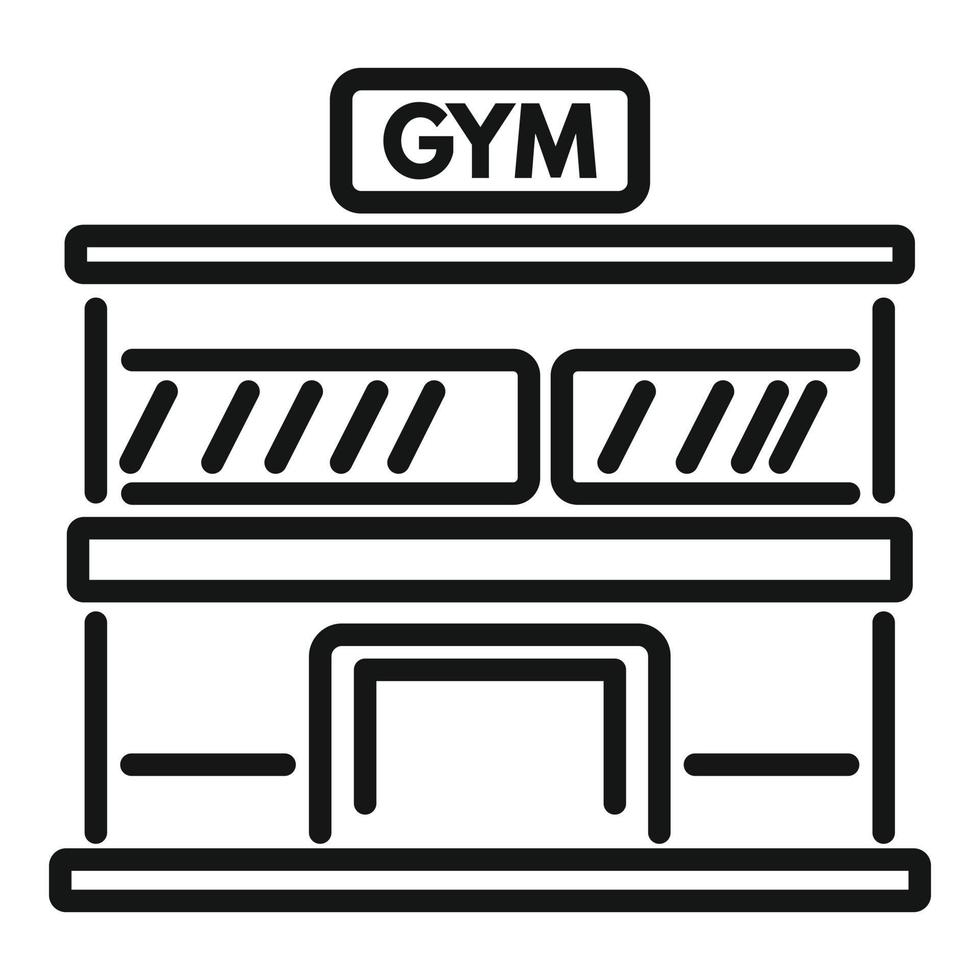 Gym byggnad ikon översikt vektor. friska sport vektor