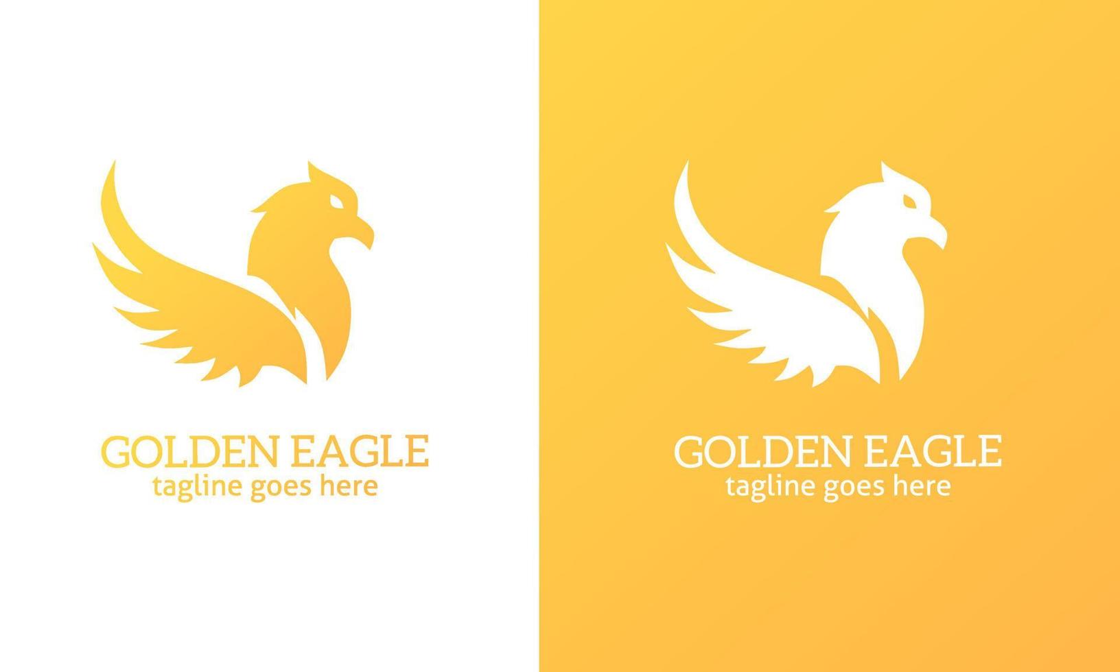 goldene Adler-Logo-Vorlage mit einfachen Flügeln vektor