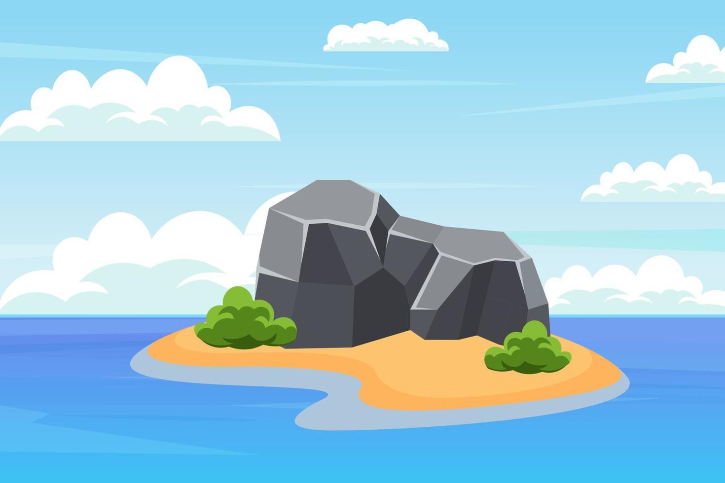 klippig ö i de hav. illustration av ett ö i de hav. vektor