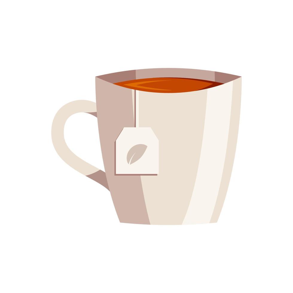 eine tasse tee kaffee vektor. heißer und frischer Tee. vektor