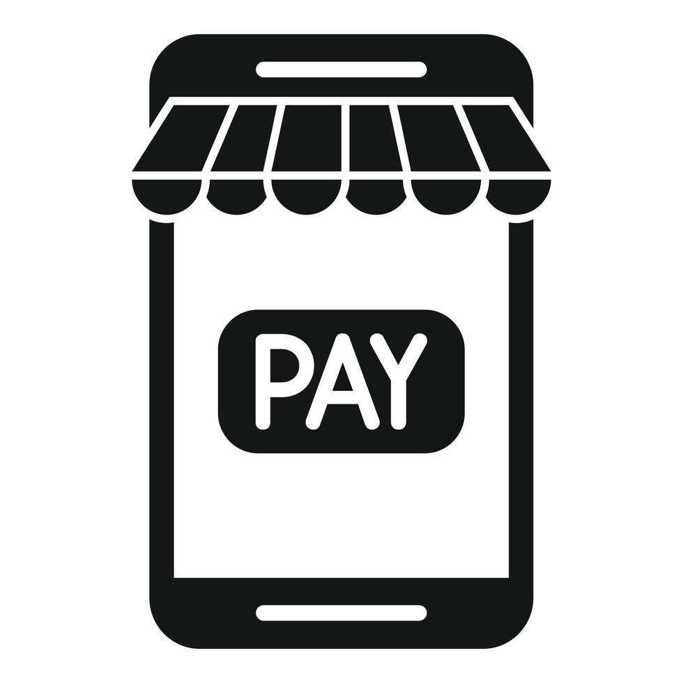 Bezahlen Sie den einfachen Vektor des Online-Shop-Symbols. Geldzahlung