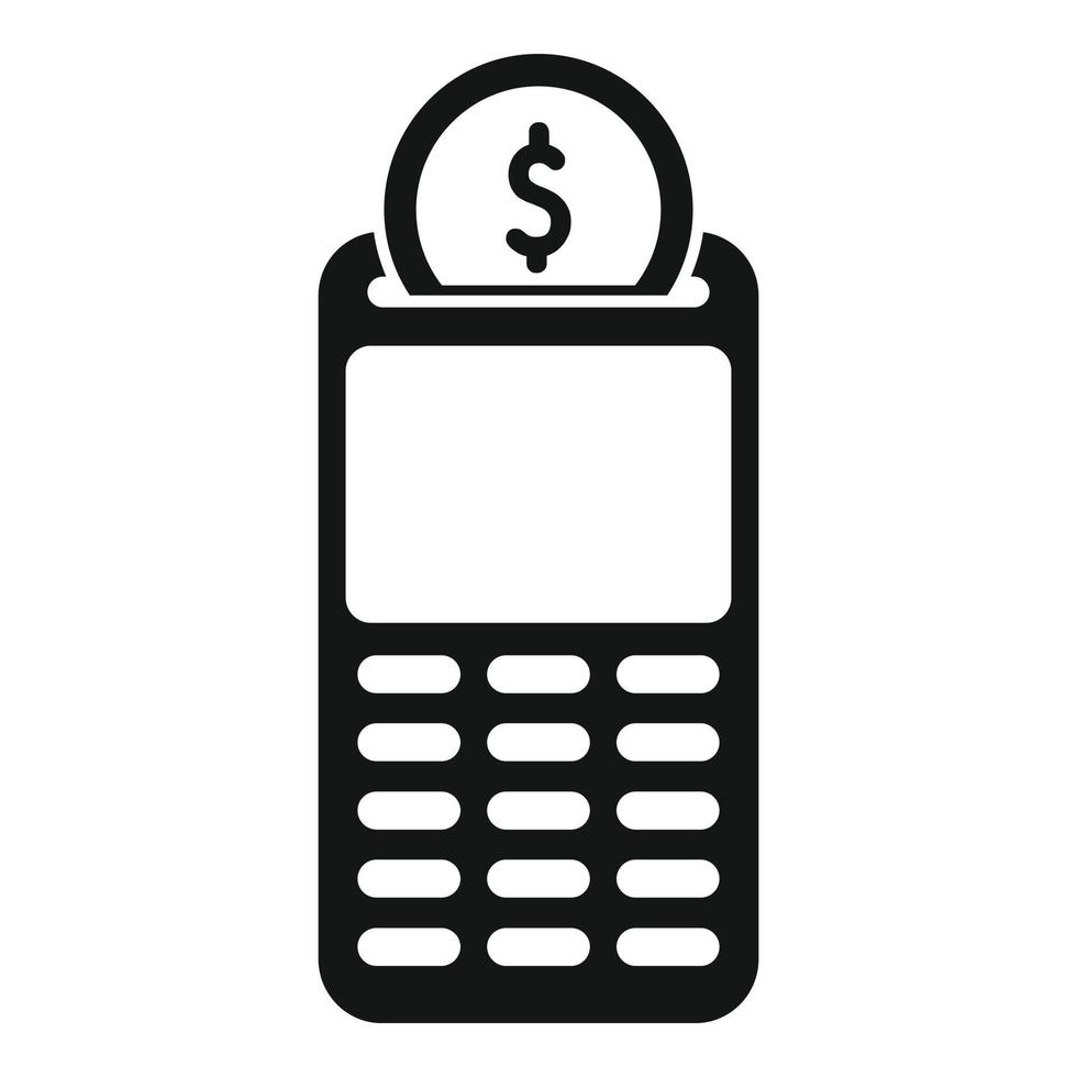 POS-Terminal-Symbol einfacher Vektor. Geld bezahlen vektor