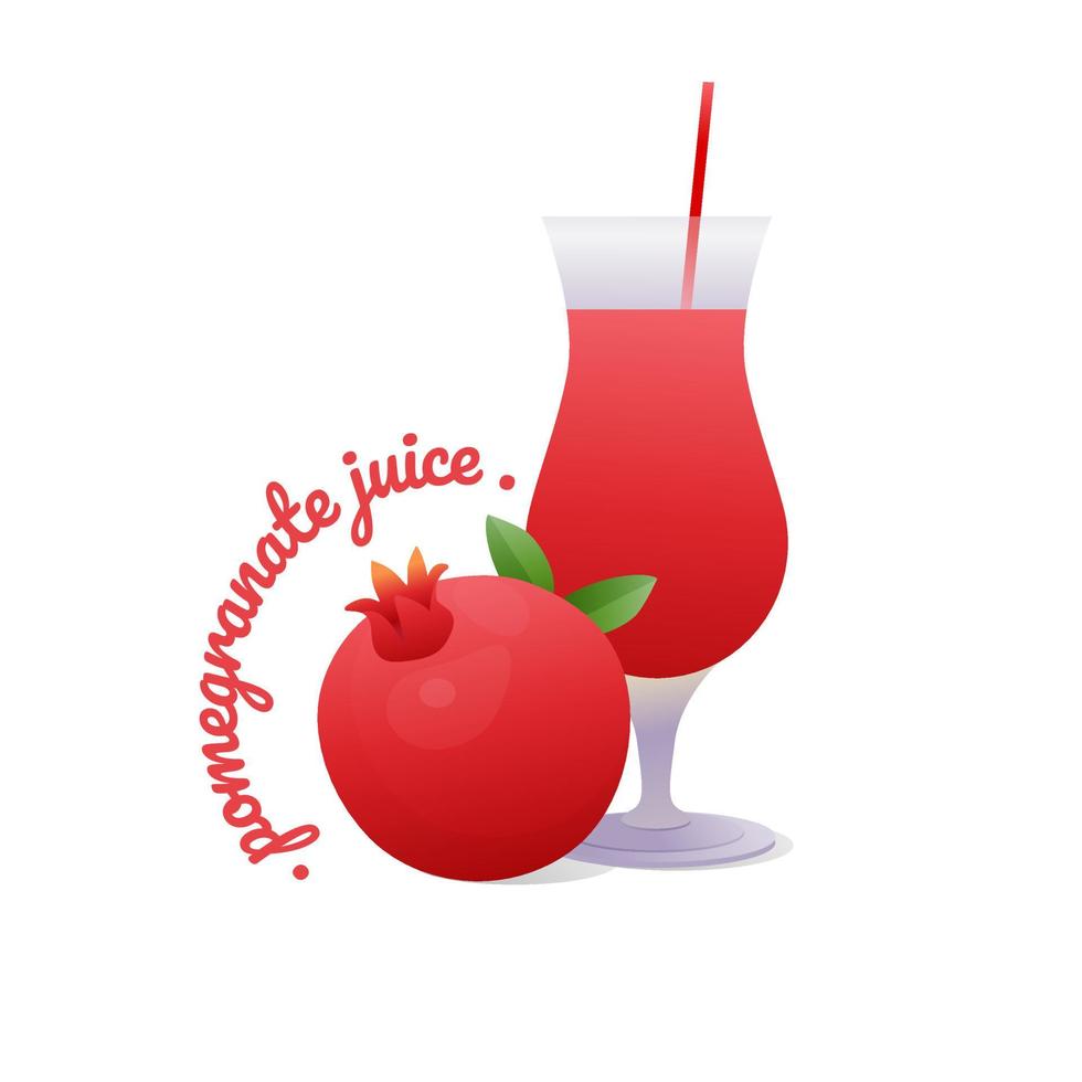 granatäpple juice modern stil vektor illustration.