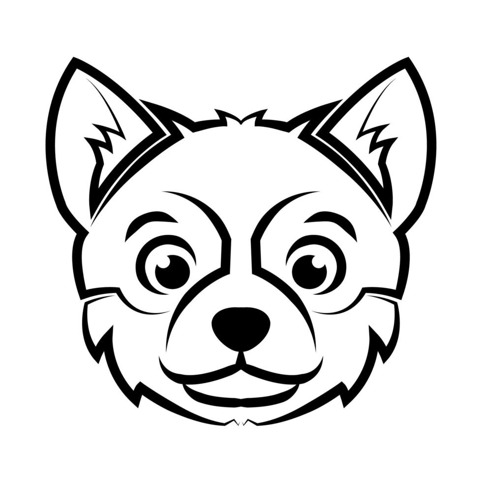 svart och vit linje konst av hund huvud. Bra använda sig av för symbol, maskot, ikon, avatar, tatuering, t skjorta design, logotyp eller några design vektor