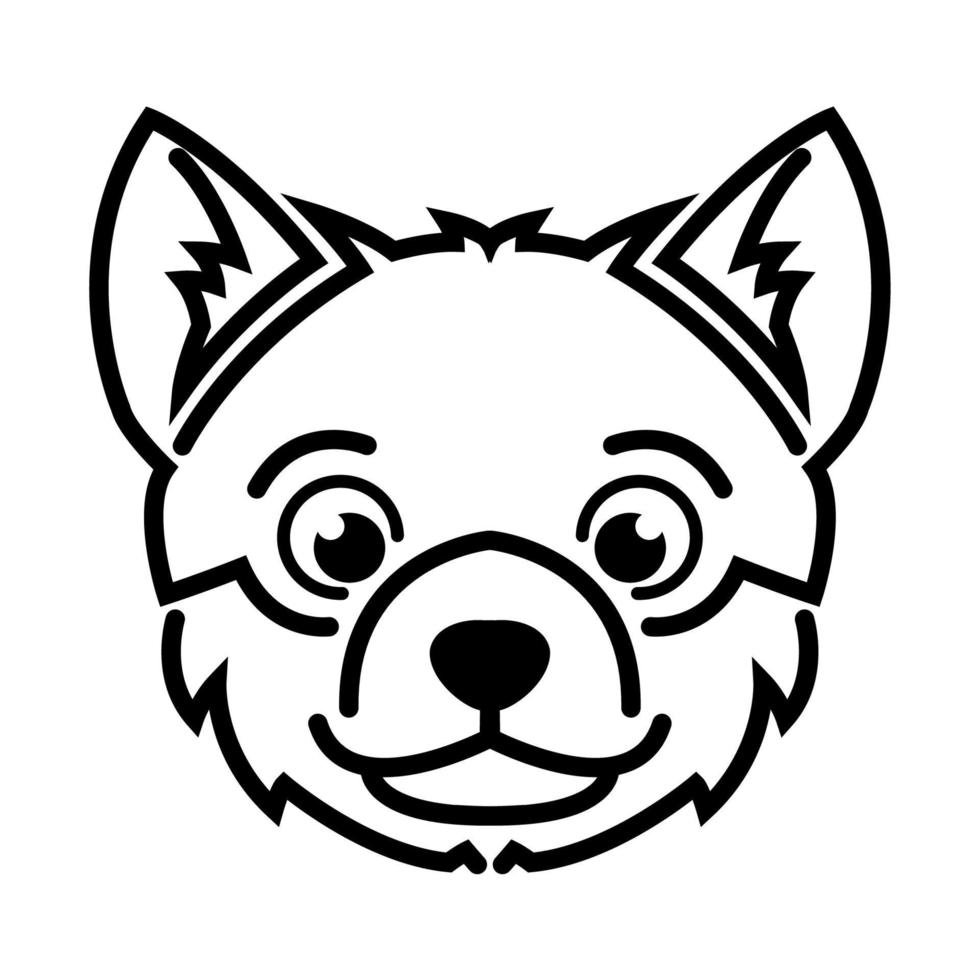 Schwarz-Weiß-Strichzeichnungen des Hundekopfes. gute verwendung für symbol, maskottchen, symbol, avatar, tätowierung, t-shirt-design, logo oder jedes design vektor