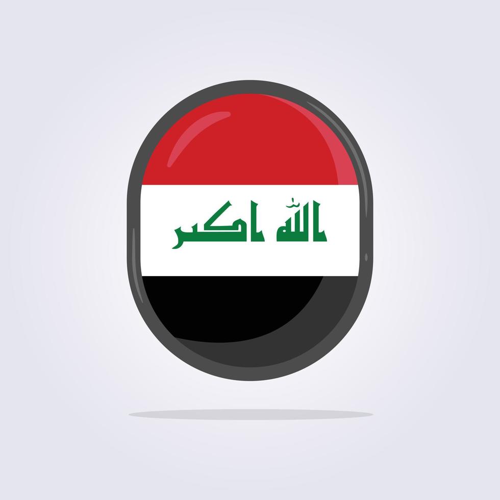 lysande irak flagga i bricka ikon symbol vektor illustration design