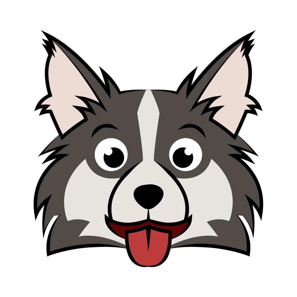 Färg bild av valp hund huvud. Bra använda sig av för symbol, maskot, ikon, avatar, tatuering, t skjorta design, logotyp eller några design vektor