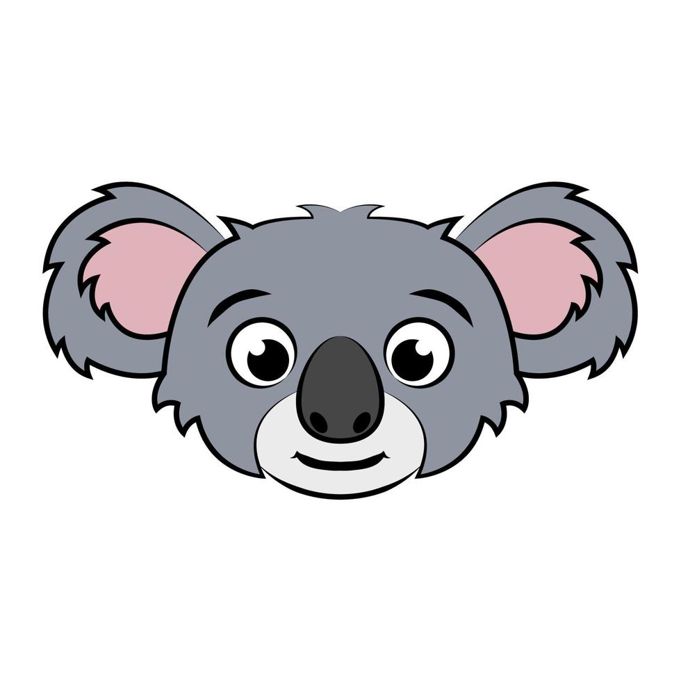 Färg bild av koala huvud. Bra använda sig av för symbol, maskot, ikon, avatar, tatuering, t-shirt design, logotyp eller några design. vektor