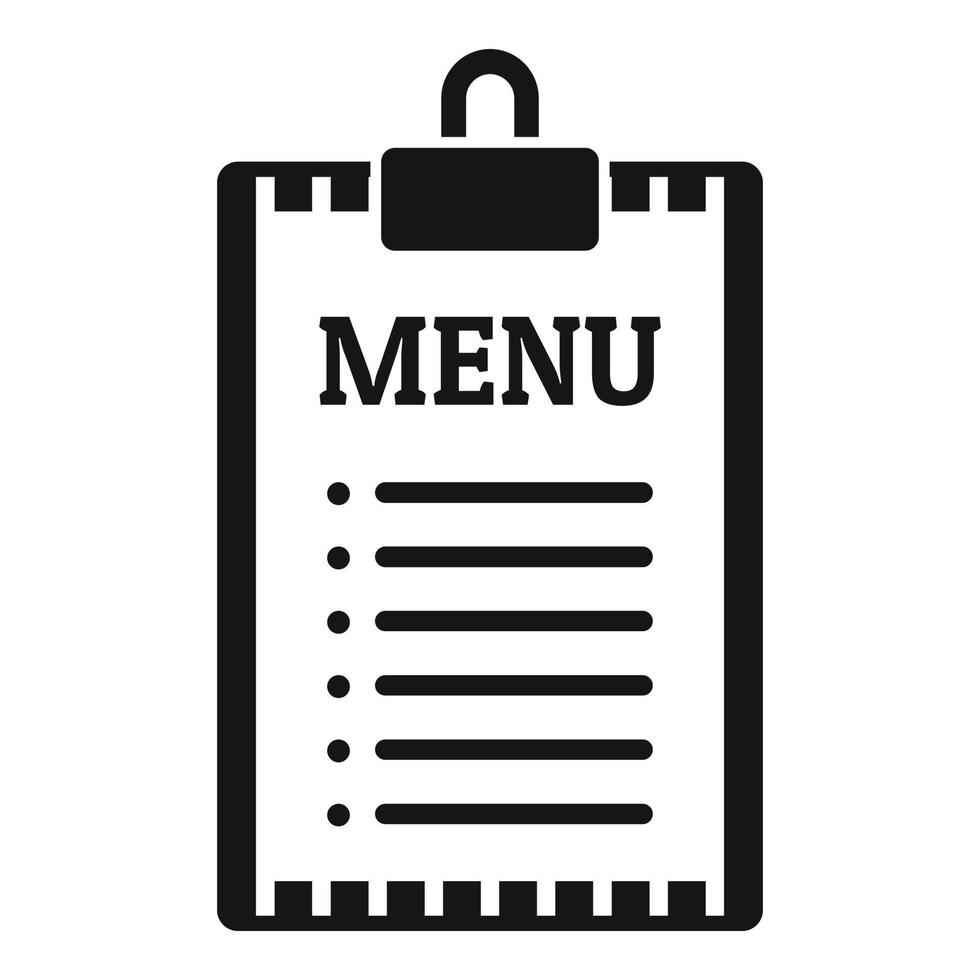 Restaurant Menü Zwischenablage Symbol einfacher Vektor. Speiseteller vektor