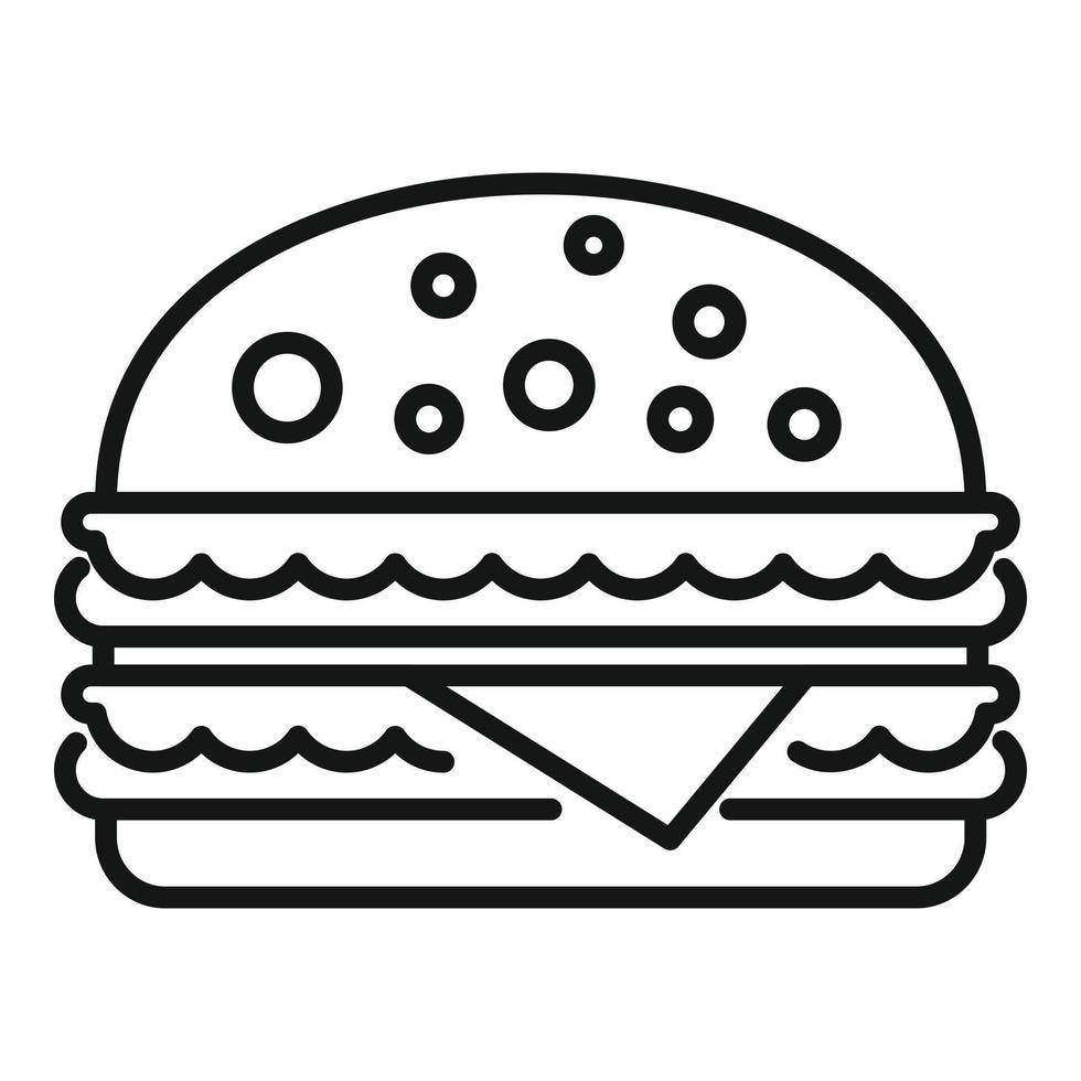 Burger-Symbol Umrissvektor. Brötchen-Sandwich vektor