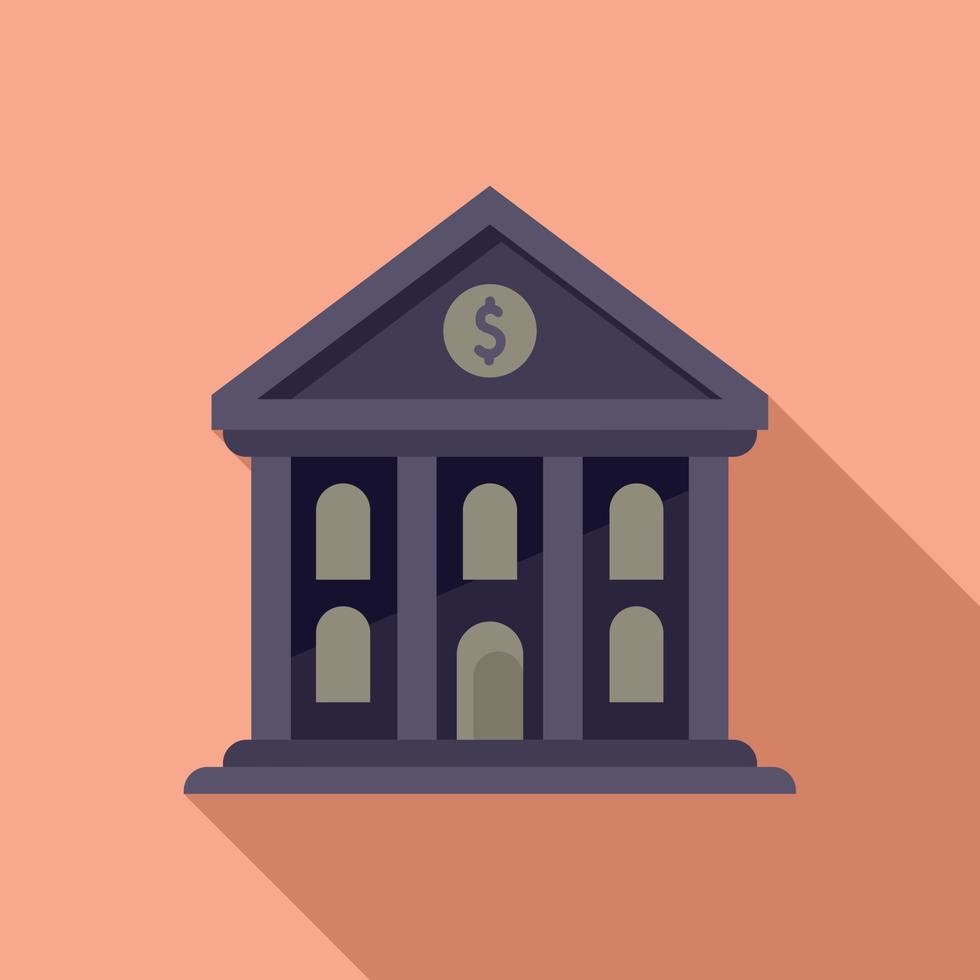 stad Bank ikon platt vektor. finansiera service vektor