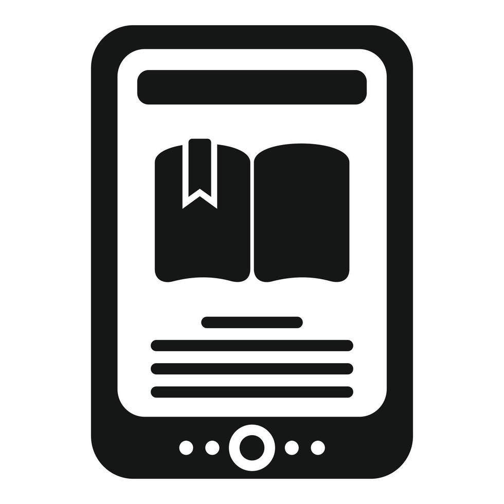 E-Book-Tablet-Symbol einfacher Vektor. digitales Buch vektor