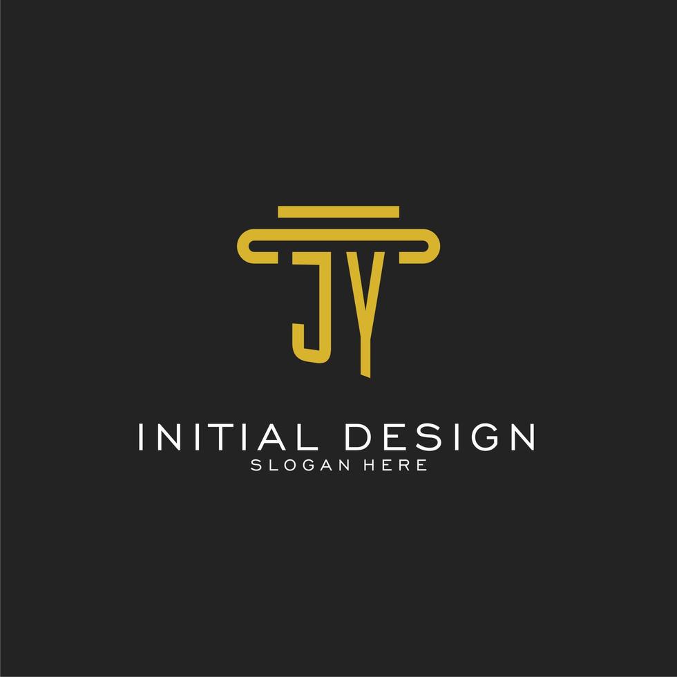 jy-Anfangslogo mit einfachem Design im Säulenstil vektor