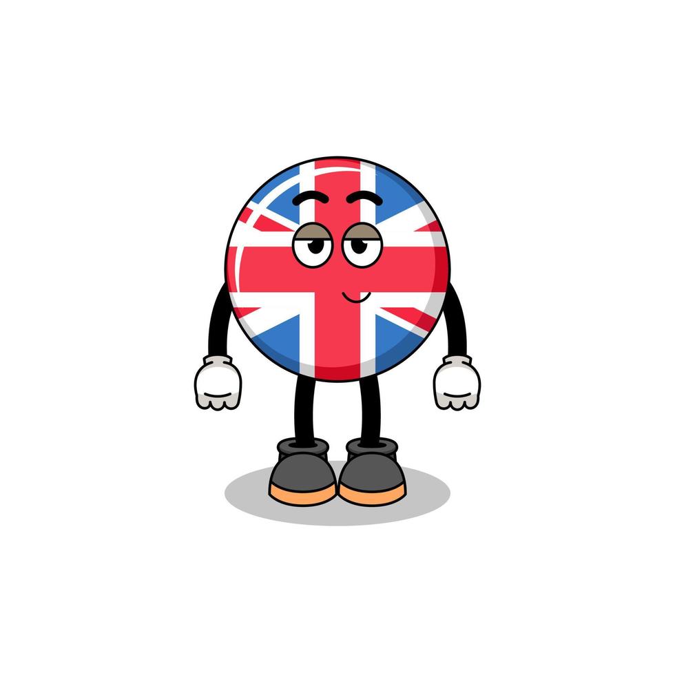 Großbritannien-Flagge Cartoon-Paar mit schüchterner Pose vektor
