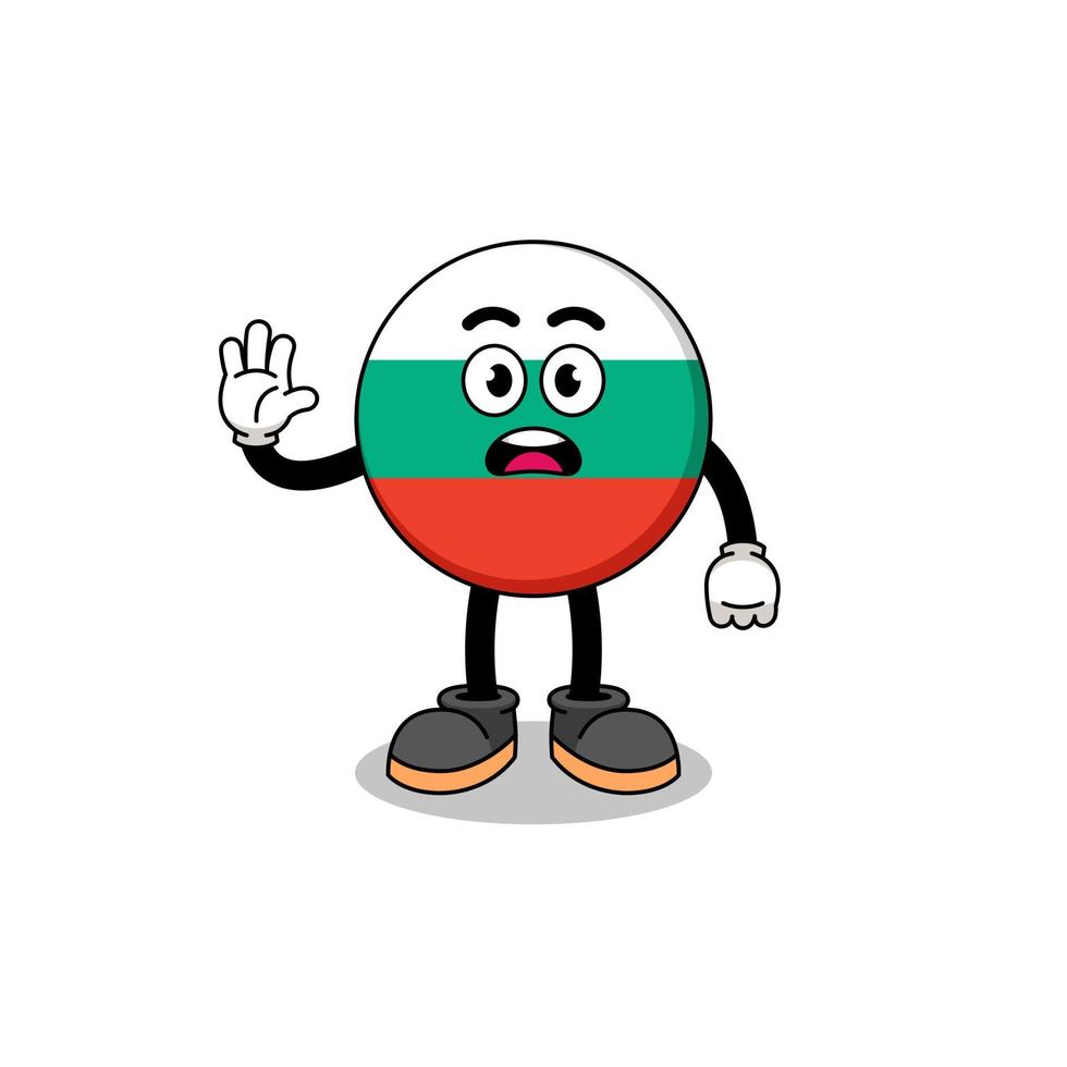 bulgarien flagga tecknad serie illustration håller på med sluta hand vektor