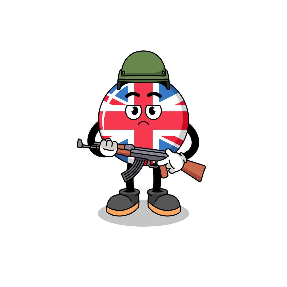 Karikatur des Flaggensoldaten des Vereinigten Königreichs vektor