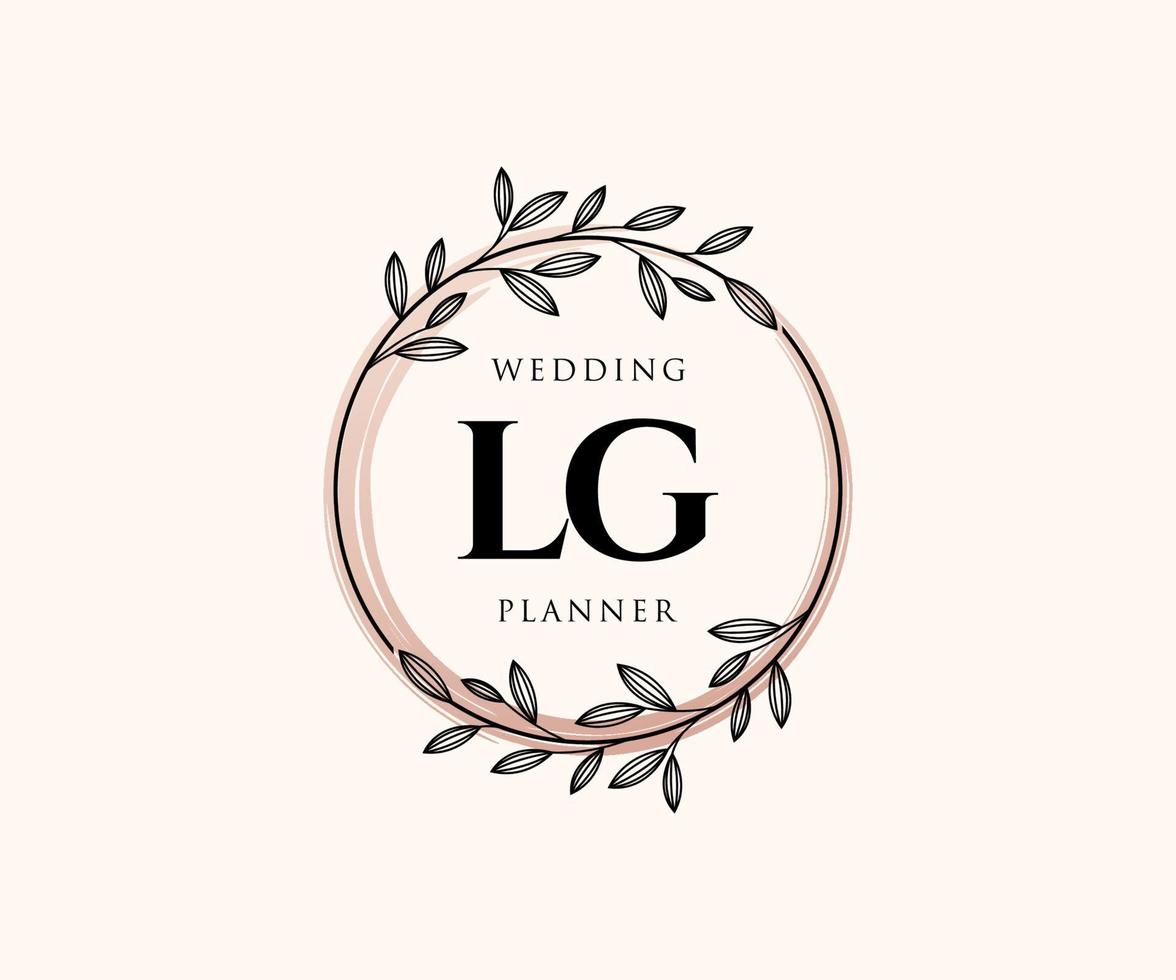 lg initialen brief hochzeit monogramm logos sammlung, handgezeichnete moderne minimalistische und florale vorlagen für einladungskarten, save the date, elegante identität für restaurant, boutique, café im vektor