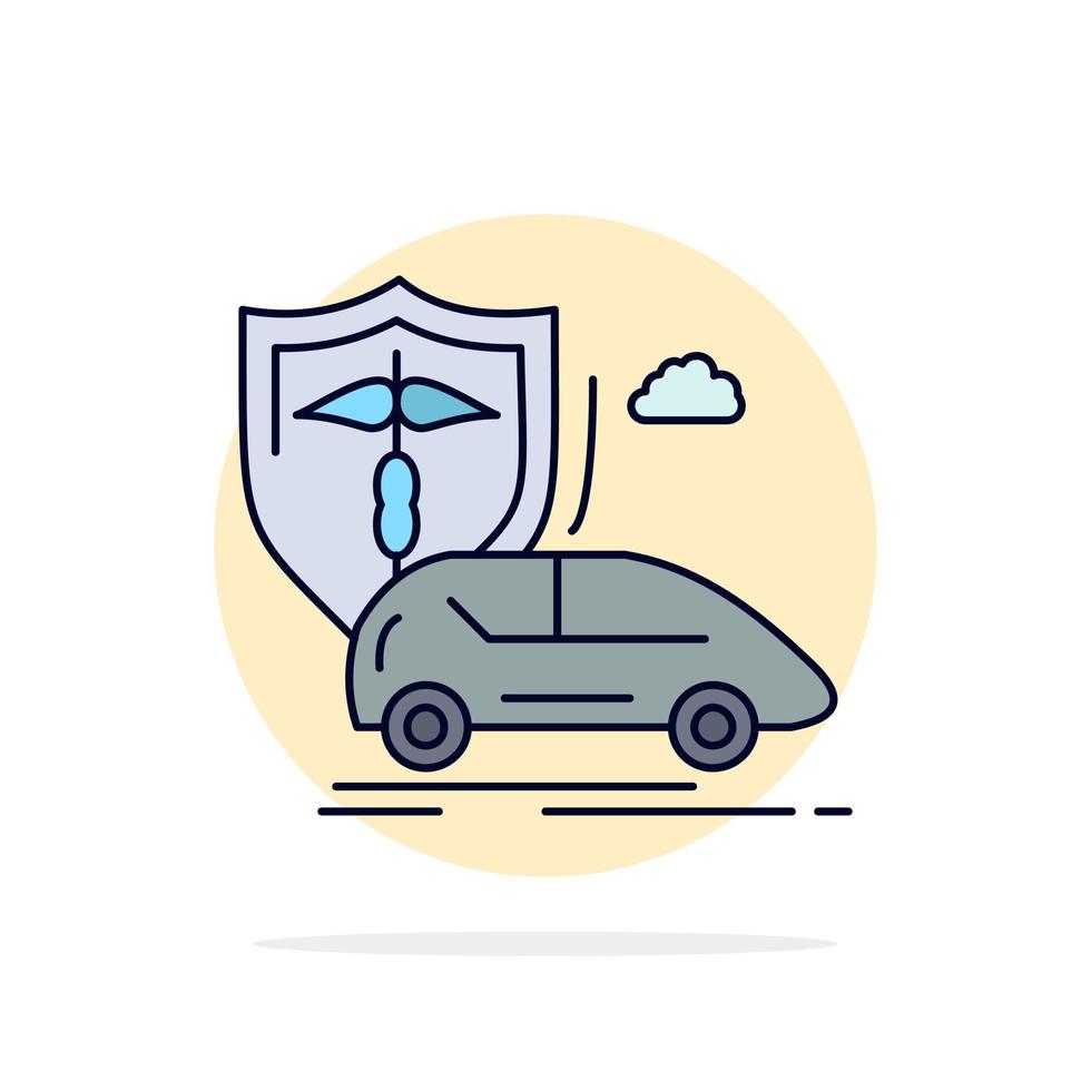 Auto Hand Versicherung Transport Sicherheit flache Farbe Symbol Vektor