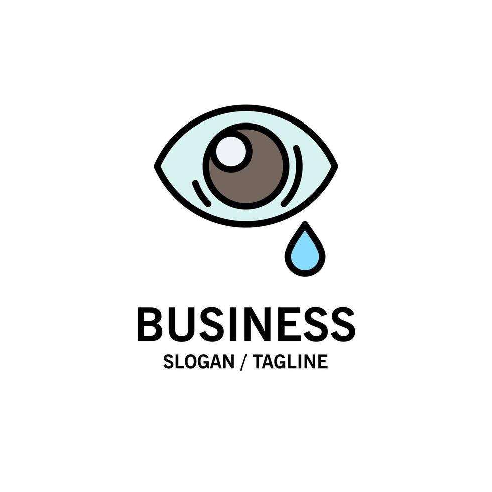 Augentropfen Auge traurig Business Logo Vorlage flache Farbe vektor