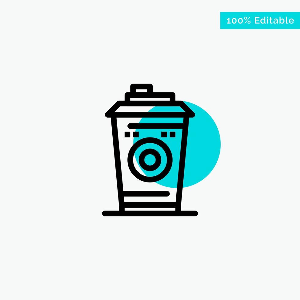 Kaffeebecher Starbucks schwarzer Kaffee türkis Highlight Kreis Punkt Vektor Icon