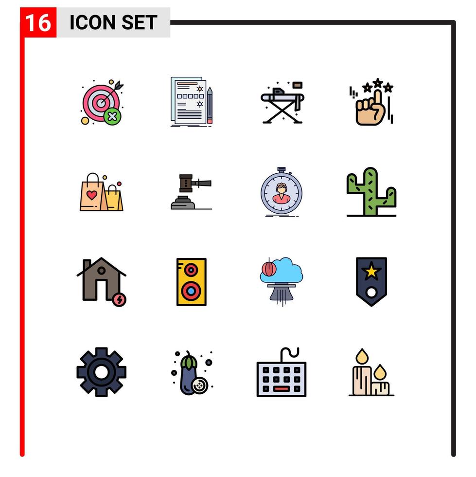 Stock Vector Icon Pack mit 16 Zeilenzeichen und Symbolen für Handtasche Starre Hardware Handbügel editierbare kreative Vektordesign-Elemente