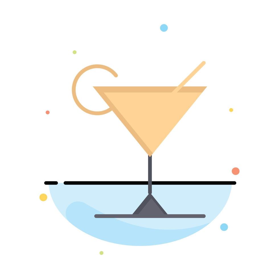 cocktail juice citron- abstrakt platt Färg ikon mall vektor