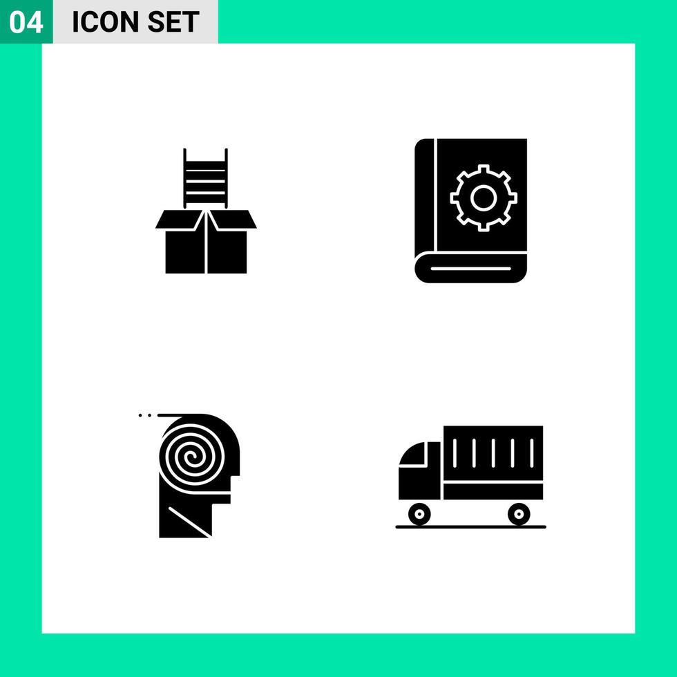 packa av 4 fast stil ikon uppsättning glyf symboler för skriva ut kreativ tecken isolerat på vit bakgrund 4 ikon uppsättning kreativ svart ikon vektor bakgrund