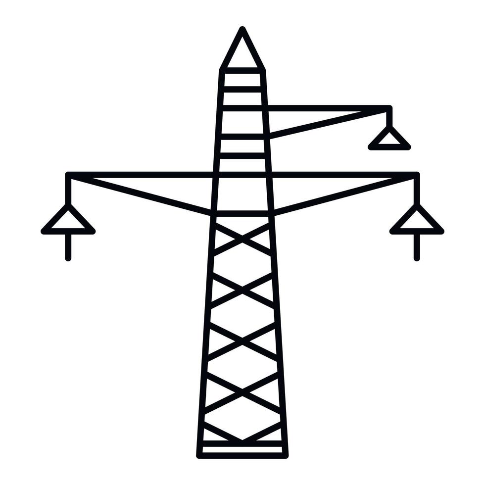 Symbol für den elektrischen Turm der Stadt, Umrissstil vektor