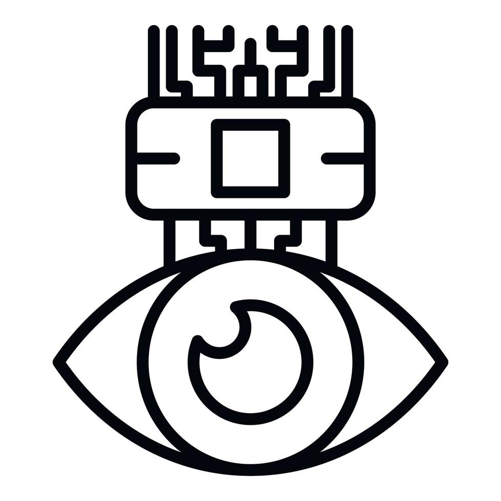 Ai-Augen-Humanoid-Symbol, Umrissstil vektor