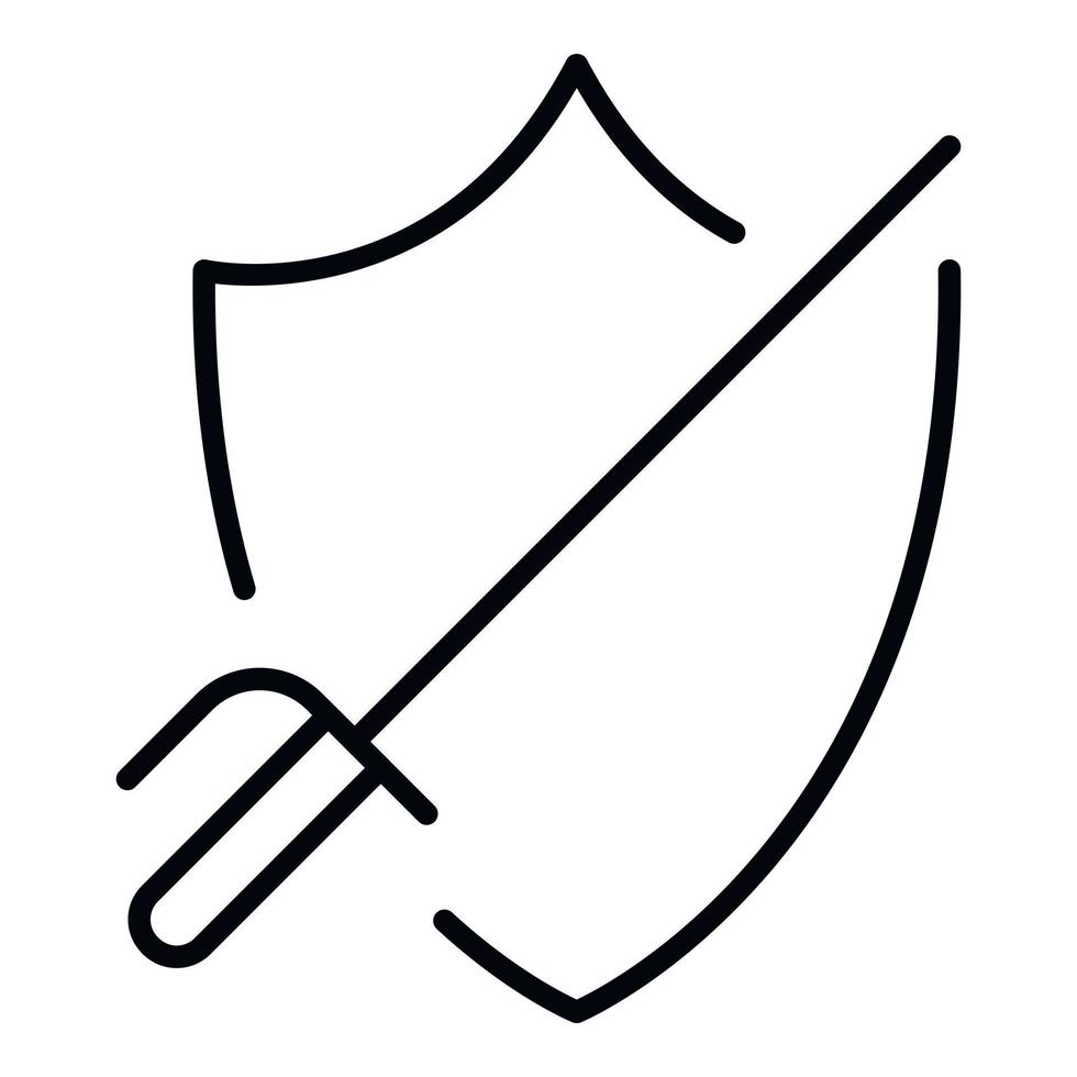 Verteidigungsfechten-Symbol, Umrissstil vektor