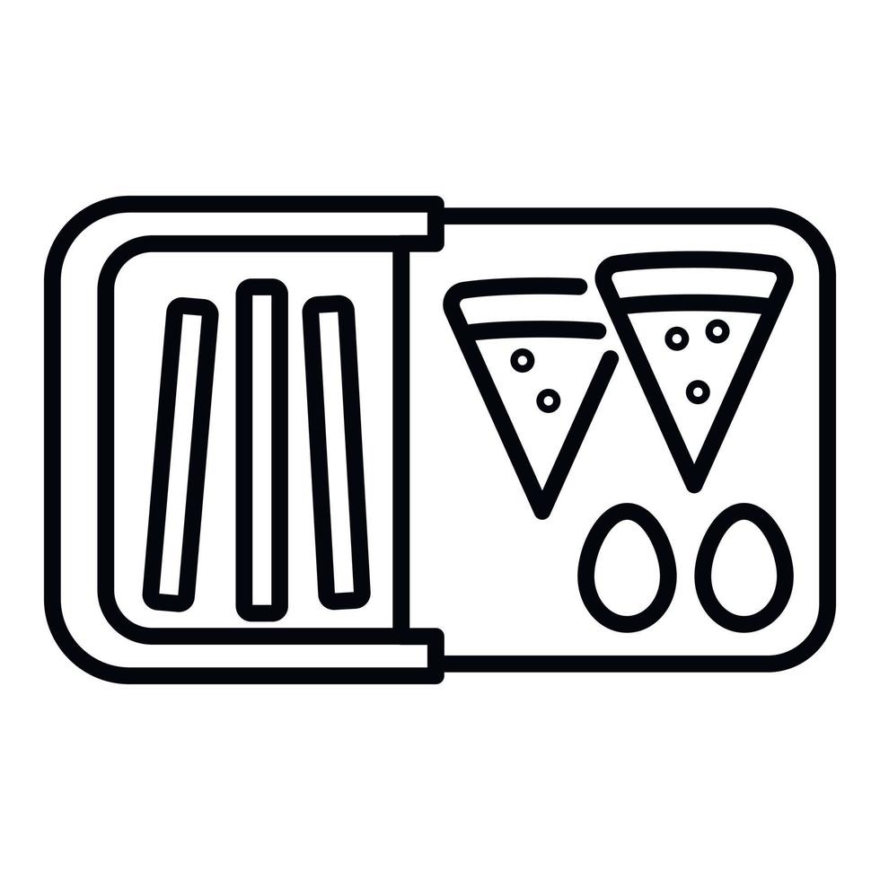 Fast-Food-Lunchbox-Symbol, Umrissstil vektor