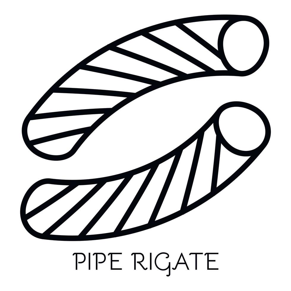 Pipe Rigate Pasta-Symbol, Umrissstil vektor