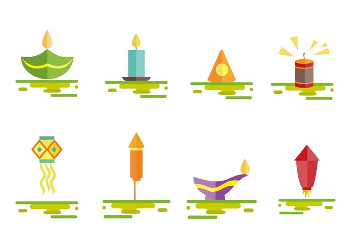 Kostenlose Diwali Feuer Cracker Icons Vektor